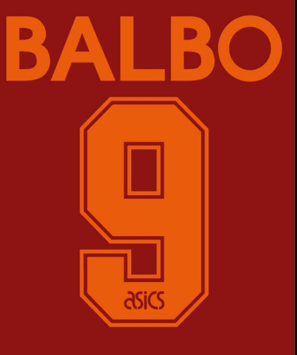 Balbo #9 Roma 1995-1998 Home Football Nameset for shirt