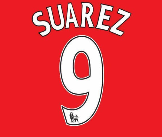 Suarez #9 2011-2014 Home Liverpool  Football Nameset for shirt LFC YNWA