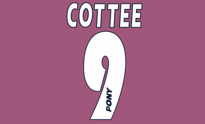 Cottee #9 West Ham United 1995-1996 Hammers Home Football Nameset 4 shirt