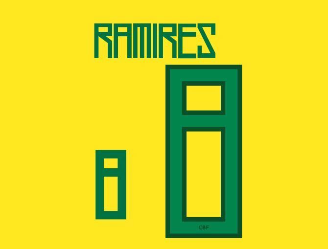 Ramires #8 Brazil Copa America 2011 Home Football Nameset for shirt