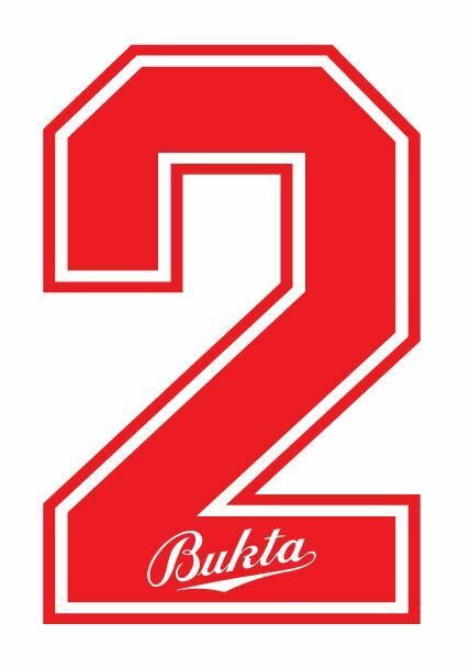 Bukta 1989-1992 Number Red for Football Shirt Nameset inc Wolves Watford