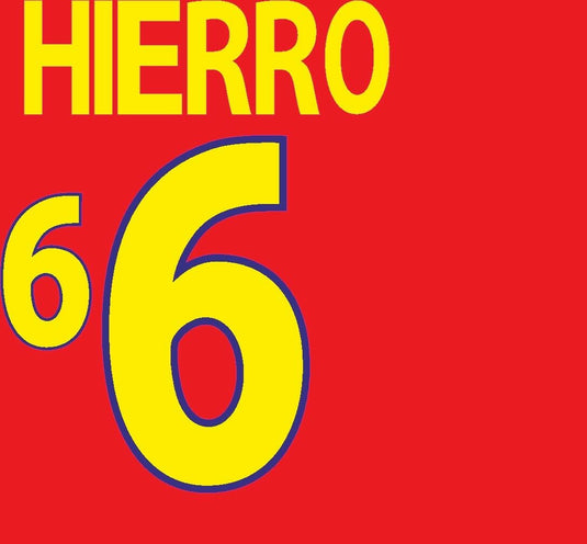 Hierro #6 Spain Euro 2000 Home Football Nameset for shirt