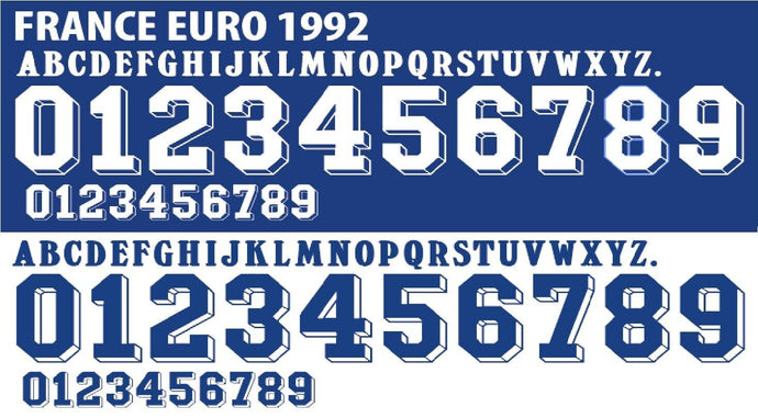 France Euro 1992 away/Home CHOOSE ANY NAME & 2 NUMBERS Football Nameset shirt