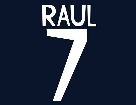 Raul #7 Real Madrid 1998-2000 Away Football Nameset for shirt