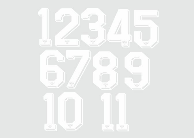 Laden Sie das Bild in Galerie -Viewer, Hummel 1987-1990 Number White for Football Shirt Nameset
