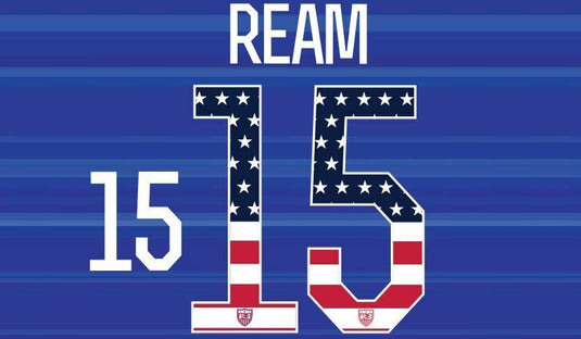 Ream #15 USA MNT Independence Day 2015 Home Football Nameset for Shirt