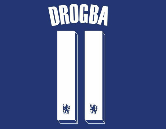 Drogba #11 Chelsea 2010-2011 Home Champions League Football Nameset for shirt