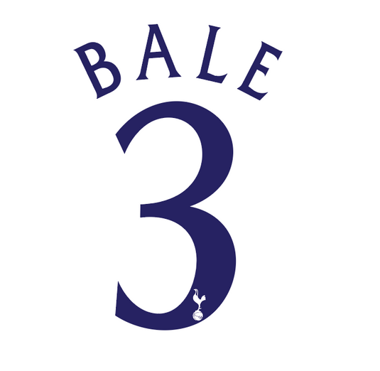 Bale 3 2010-2011 Home Tottenham Spurs Champions League Football Nameset shirt