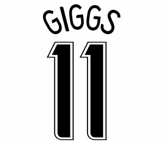 Giggs #11 Manchester United  2006-2007 European Away Football Nameset 4 shirt