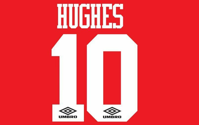 Hughes #10  Manchester United 1993-1996 Home Football Nameset for shirt