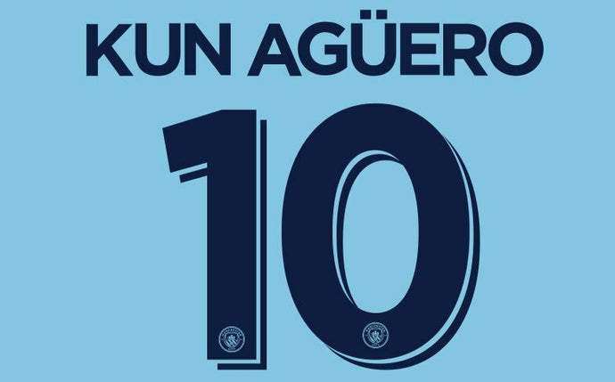 Kun Aguero 10 Manchester City 2016-2017 Cup Nameset for Home Football Shirt