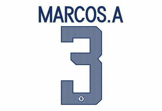 Marcos.A #3 Chelsea 2017-2018 Cup European Away Football Nameset for shirt