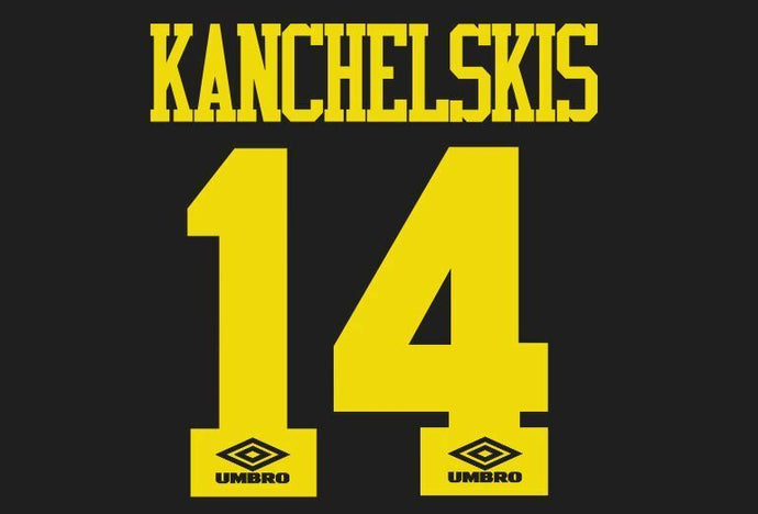 Kanchelskis #14 Manchester United 1993-1995 Away Football Nameset for shirt