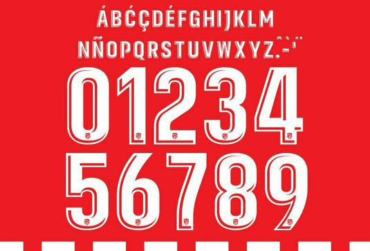 Atletico Madrid 2017-2018 Home Football Nameset for shirt Any Name & Number