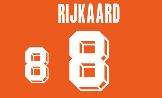 Rijkaard #8 Holland Netherlands Euro 1992 Home Football Nameset for shirt