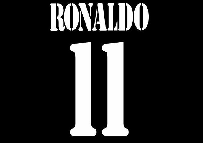 Ronaldo #11 Real Madrid 2002-2003 Away Football Nameset for shirt