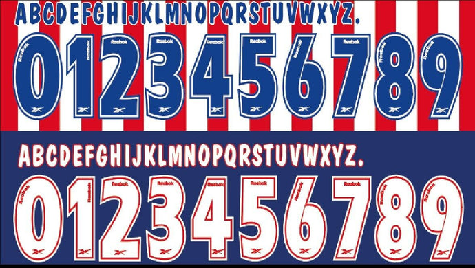 Atletico Madrid 2000-2001 Home Away Football Nameset for shirt Any Name & Number