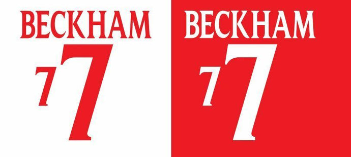 Beckham #7 England Euro 2000 Home & Away Football Nameset shirt