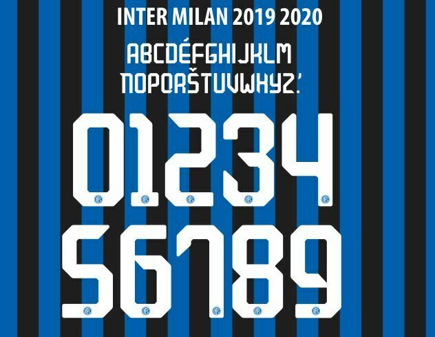 Inter Milan 2019-2020 Home Football Nameset Build Your Own Name and Numbers