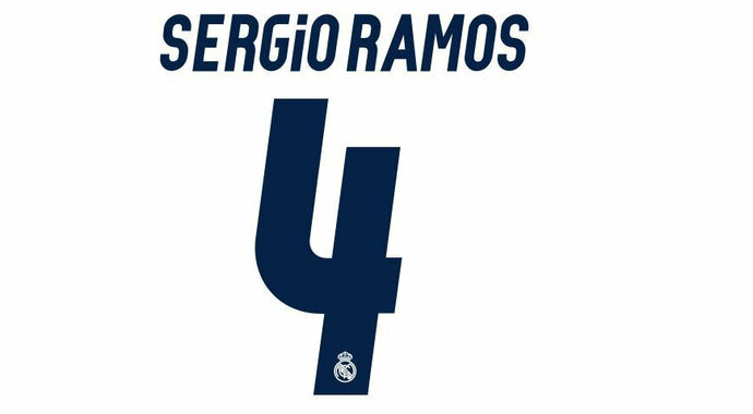 Sergio Ramos #4 Real Madrid 2016-2017 Home Football Nameset for shirt