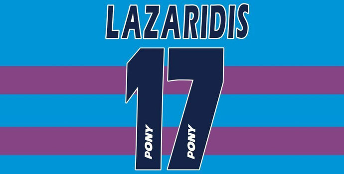 Lazaridis #17 West Ham United 1995-1997 Hammers Away Football Nameset 4 shirt