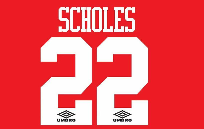 Scholes #22  Manchester United 1995-1996 Home Football Nameset for shirt