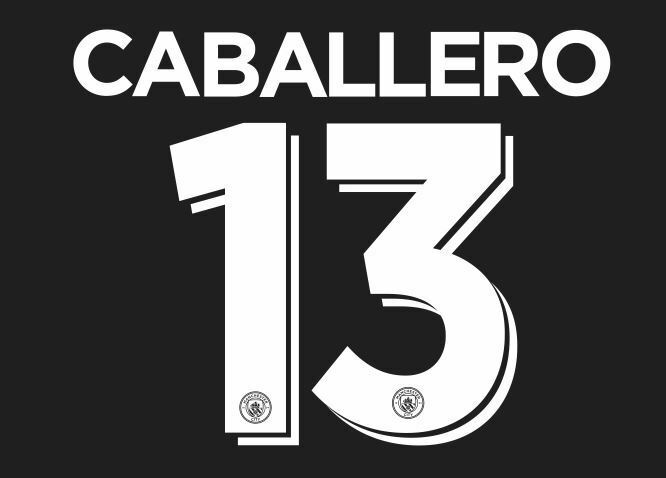 Caballero 13 Manchester City 2016-2017 Cup Nameset for GK Football Shirt