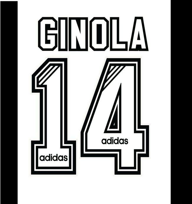 Ginola #14 1995-1997 Newcastle  Home  Football Nameset for shirt