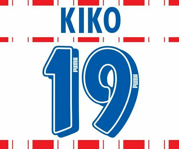 Kiko #19 Atletico Madrid 1995-1996 Home Football Nameset for shirt