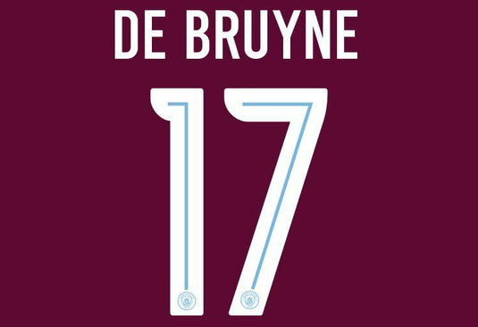 De Bruyne 17 Man City 2017-2018 Away Champions League Football Nameset 4 shirt