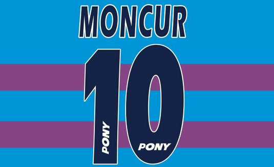 Moncur #10 West Ham United 1995-1996 Hammers Away Football Nameset 4 shirt