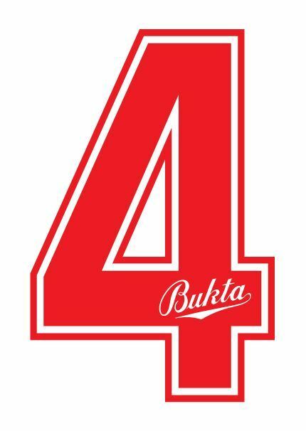 Bukta 1989-1992 Number Red for Football Shirt Nameset inc Wolves Watford