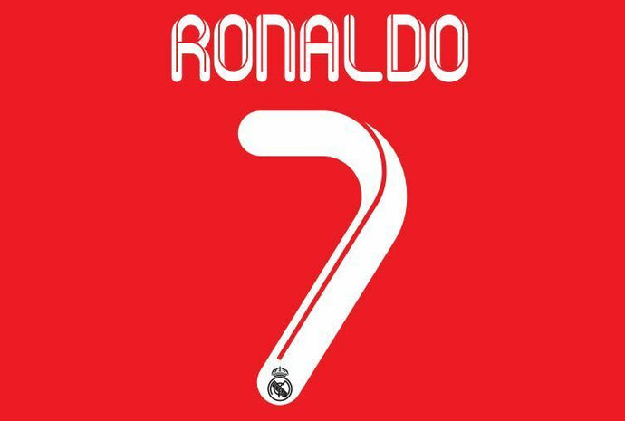 Ronaldo #7 Real Madrid 2011-12 Third 3rd Football Nameset for shirt