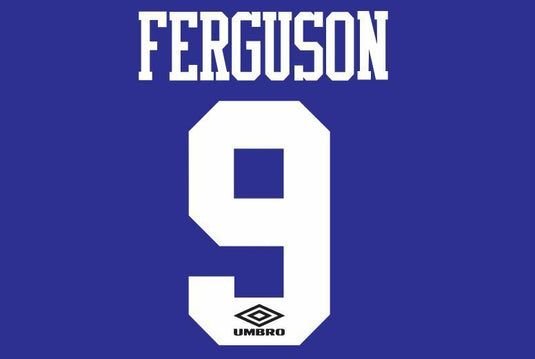 Ferguson #9 Everton 1994-1995 EPL 1995 FA Cup Final Football Nameset for shirt