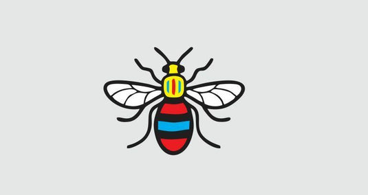 Manchester Worker Bee One City United Blue Red white wings T Shirt Football logo