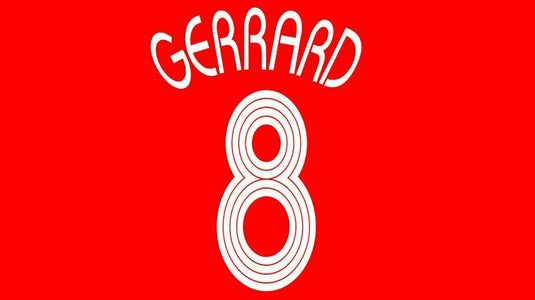 Gerrard #8 Liverpool 2006-2008 Home Champions League Football Nameset for shirt