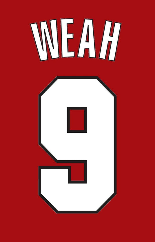 Weah #9 1998-1999 Ac Milan Home Football Nameset for shirt