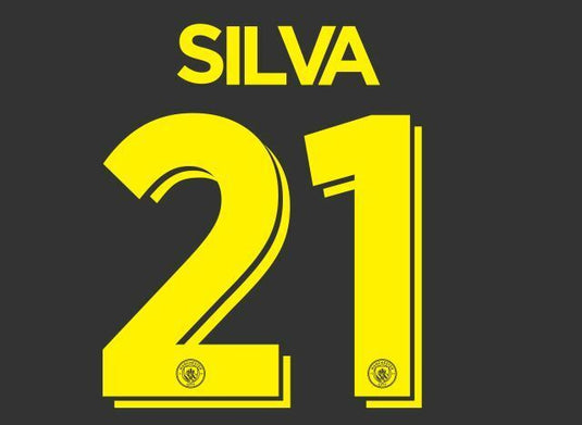 Silva 21 Manchester City 2016-2017 Cup Nameset for Away Football Shirt