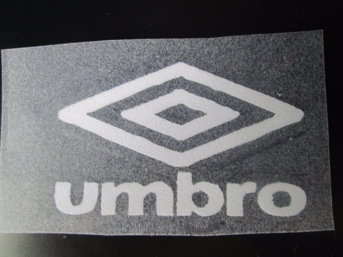 White Umbro Logo Retro Small Letters rounded corners for Football Shirt