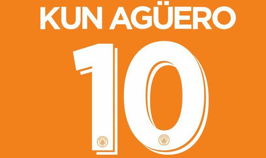 Kun Aguero 10 Manchester City 2016-2017 Cup Nameset for Third Football Shirt