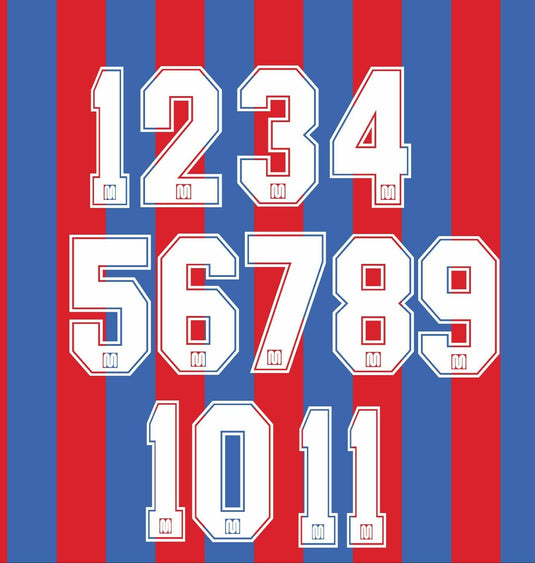 Barcelona Felt 1980's Meyba Football Nameset for shirt Any Number 0-9