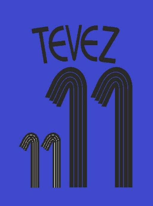 Tevez #6 2006 Argentina Home Football Nameset for shirt