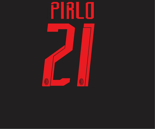 Pirlo #21 Ac Milan 2008-2009 Away / Third Football Nameset for shirt