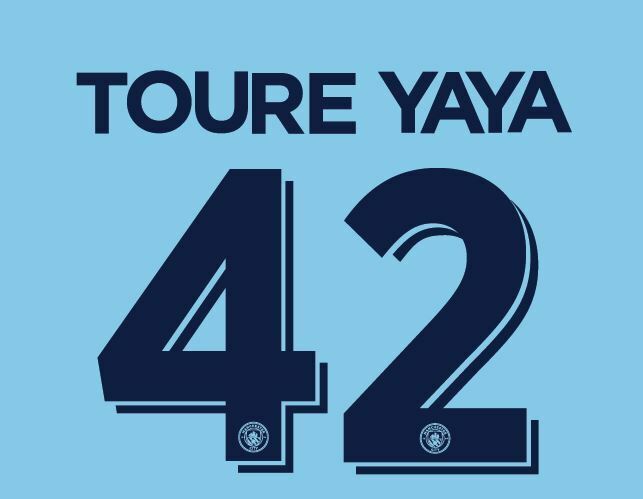 Toure Yaya 42 Manchester City 2016-2017 Cup Nameset for Home Football Shirt