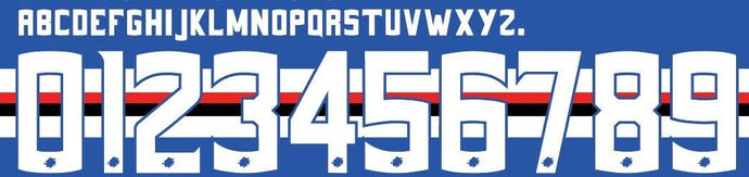 Sampdoria 2017-2018 Home Football Nameset Build Your Own Name and Numbers