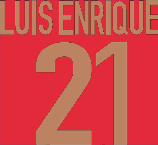 Luis Enrique Barcelona  2000-2001  Home Football Nameset for shirt