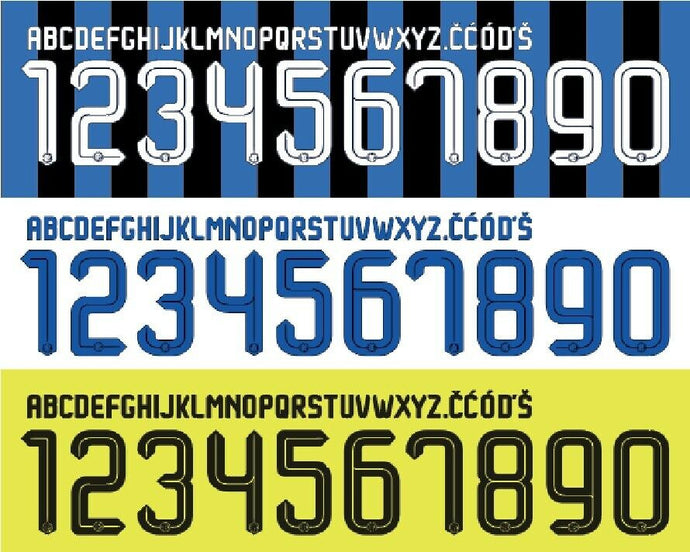 Inter Milan 2015-2016 Home/Away Football Nameset Build Your Own Name and Numbers