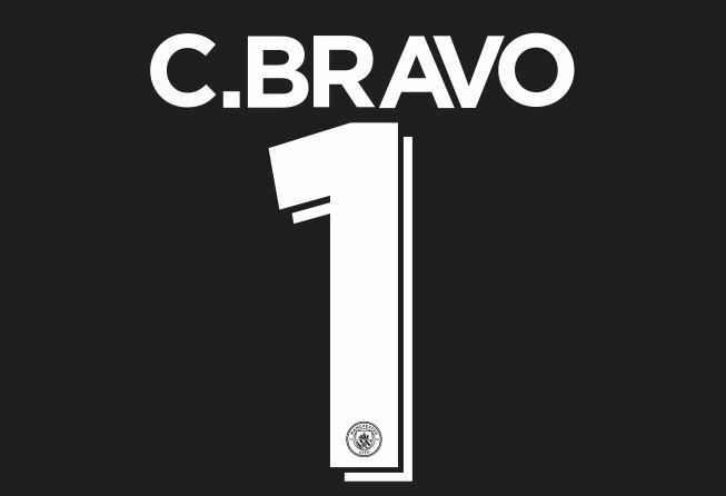 C Bravo 1 Manchester City 2016-2017 Cup Nameset for GK Football Shirt