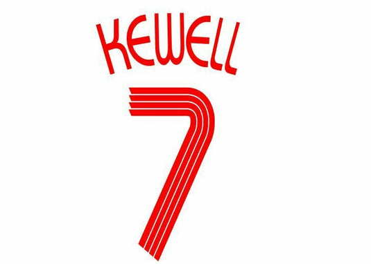 Kewell #7 Liverpool 2006-2008 Away Champions League Football Nameset for shirt