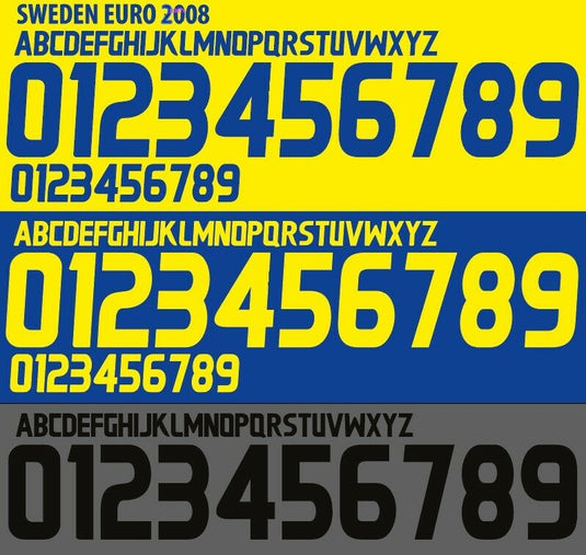 Sweden Euro 2008 Home/Away Football Shirt Nameset Any Name & Number